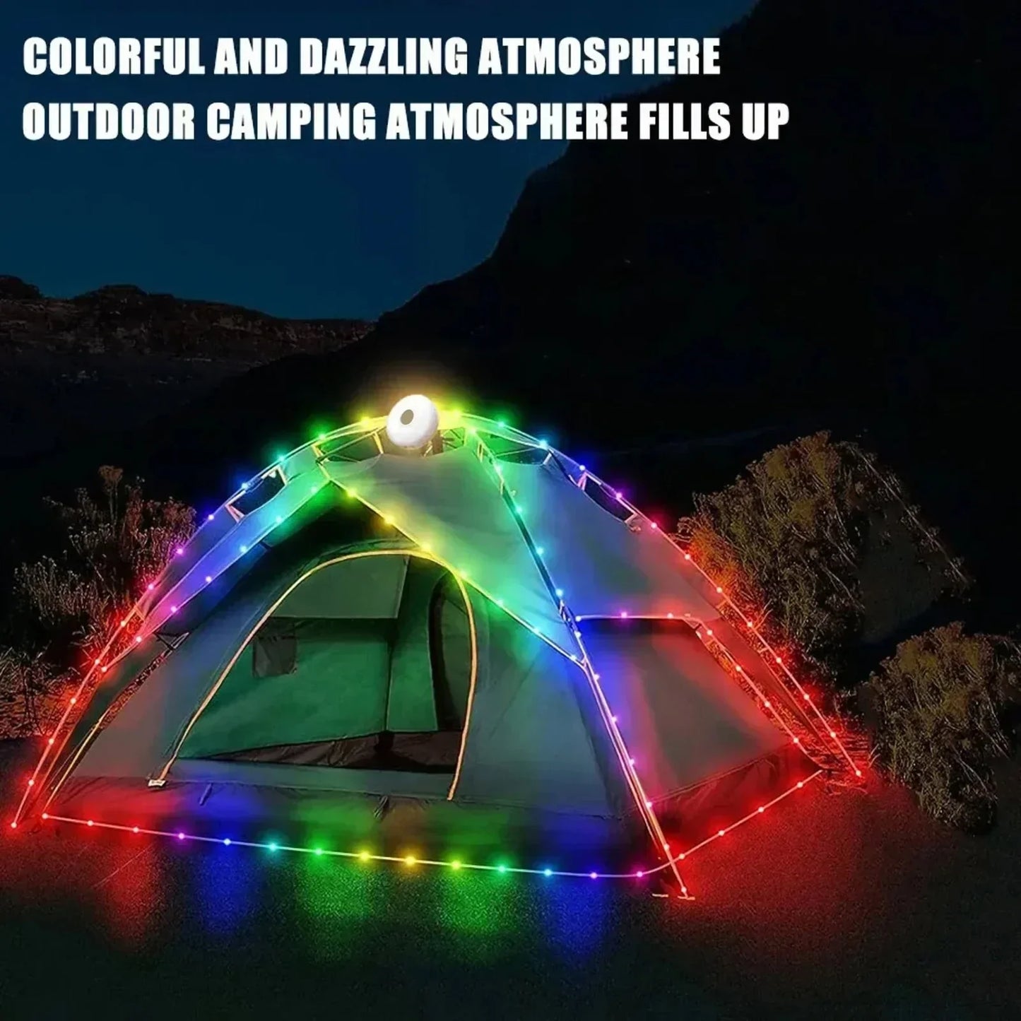 Solar-Powered Camping String Lights โ Warm & Decorative